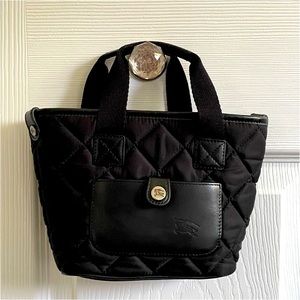 Authentic Burberry Quilted Nylon Nova Check Mini Purse